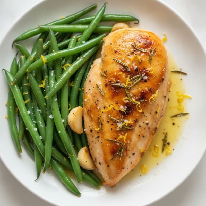 Lemon-Herb Roasted Chicken with Green Beans