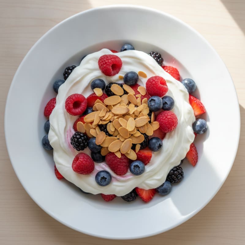 Greek Yogurt Protein Parfait with Mixed Berries