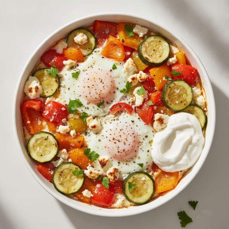 Baked Eggs with Roasted Vegetables
