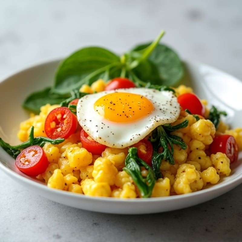 Egg and Vegetable Scramble with Almond Milk