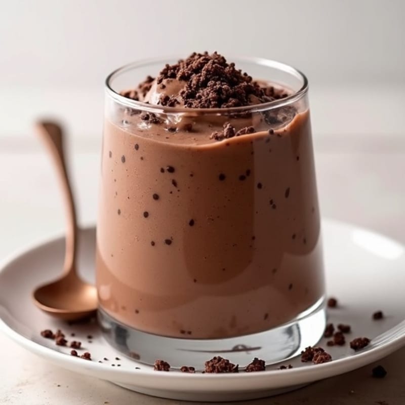 Silky Chocolate Protein Pudding with Chia Seeds