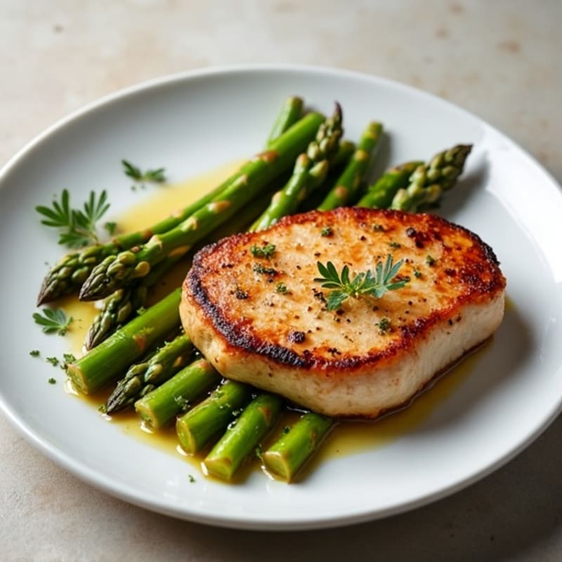 Pan-Seared Pork Chops with Roasted Asparagus