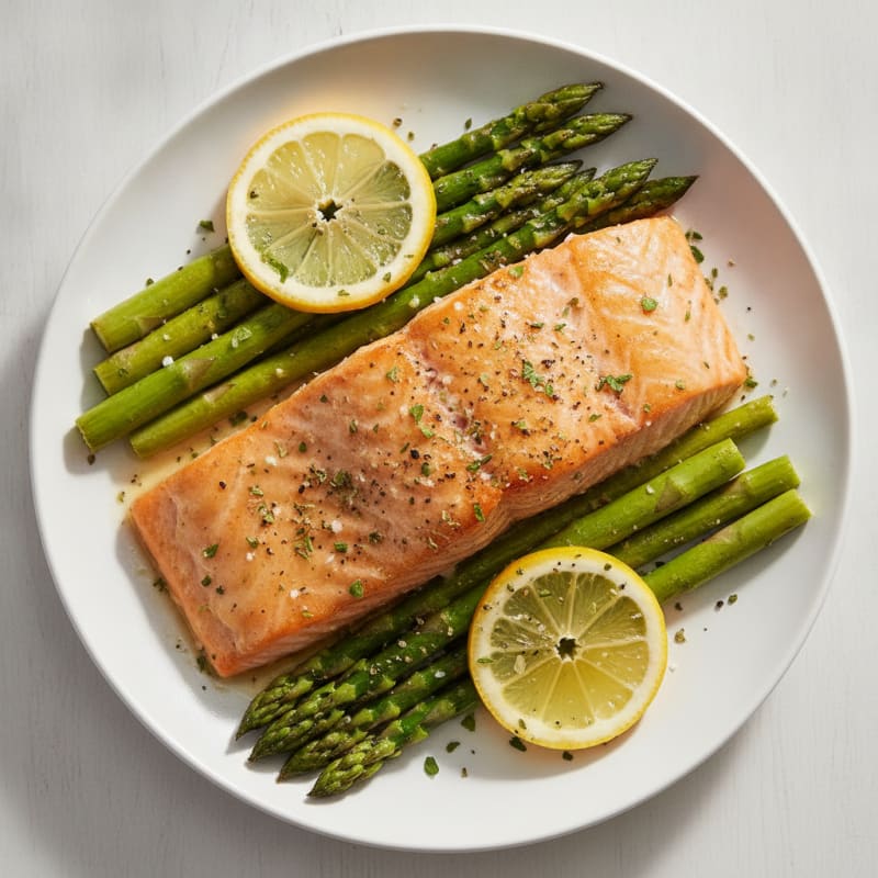 Lemon Herb Baked Salmon with Asparagus