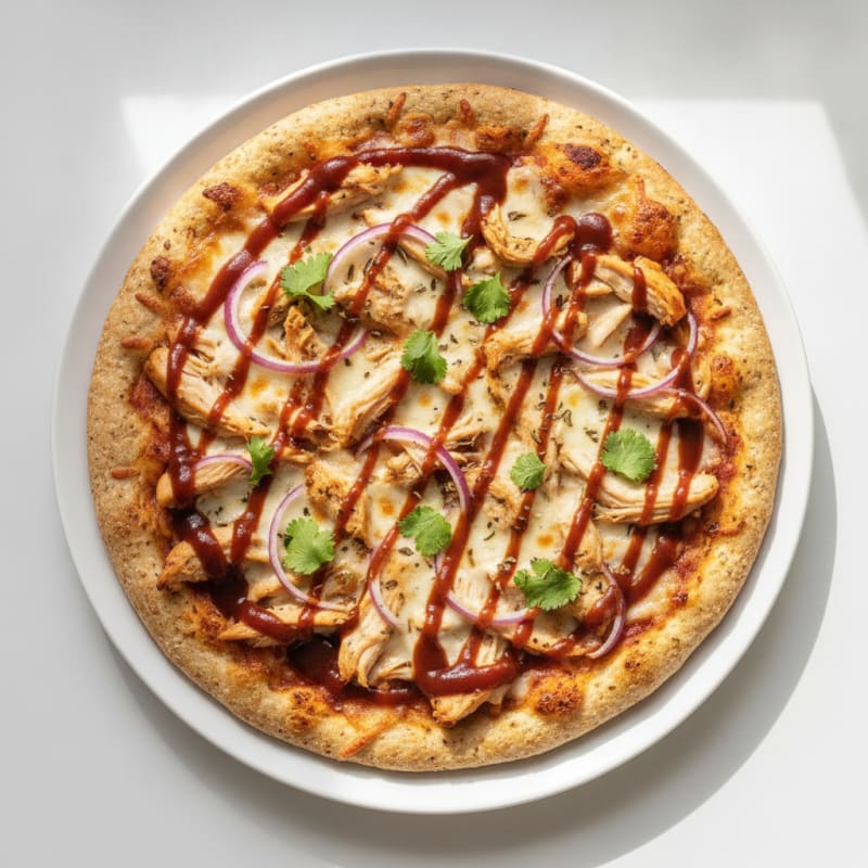 High-Protein BBQ Chicken Pizza with Red Onion