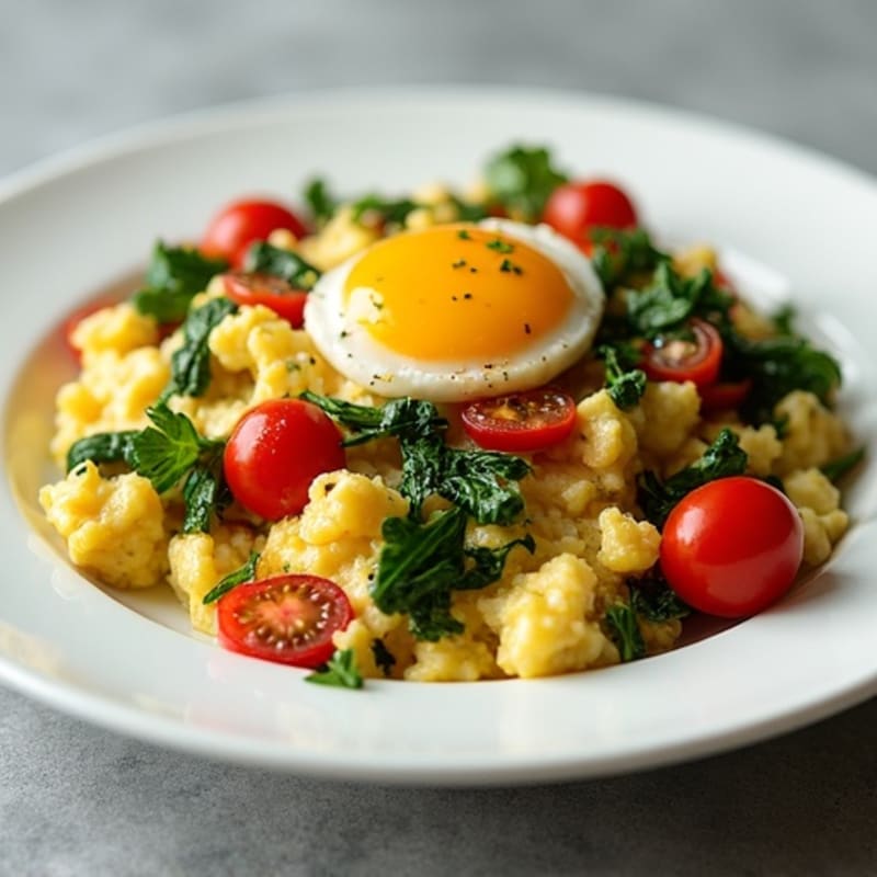 Fluffy Veggie and Herb Scramble
