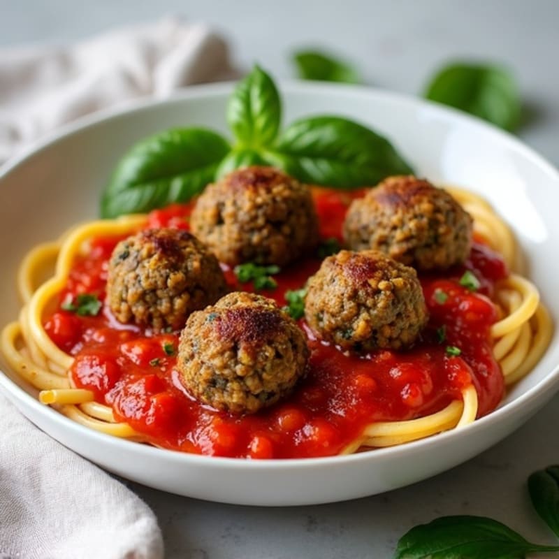 Hearty Vegan Lentil Meatballs with Fresh Marinara