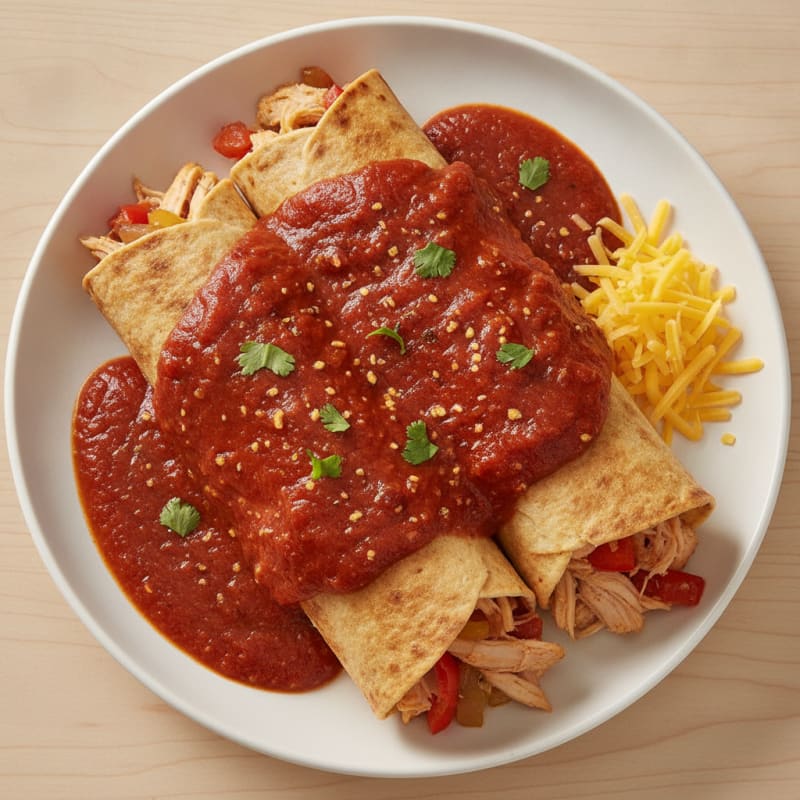 Chicken Enchiladas with Red Chili Sauce