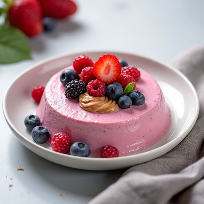 Greek Yogurt Protein Mousse with Mixed Berries