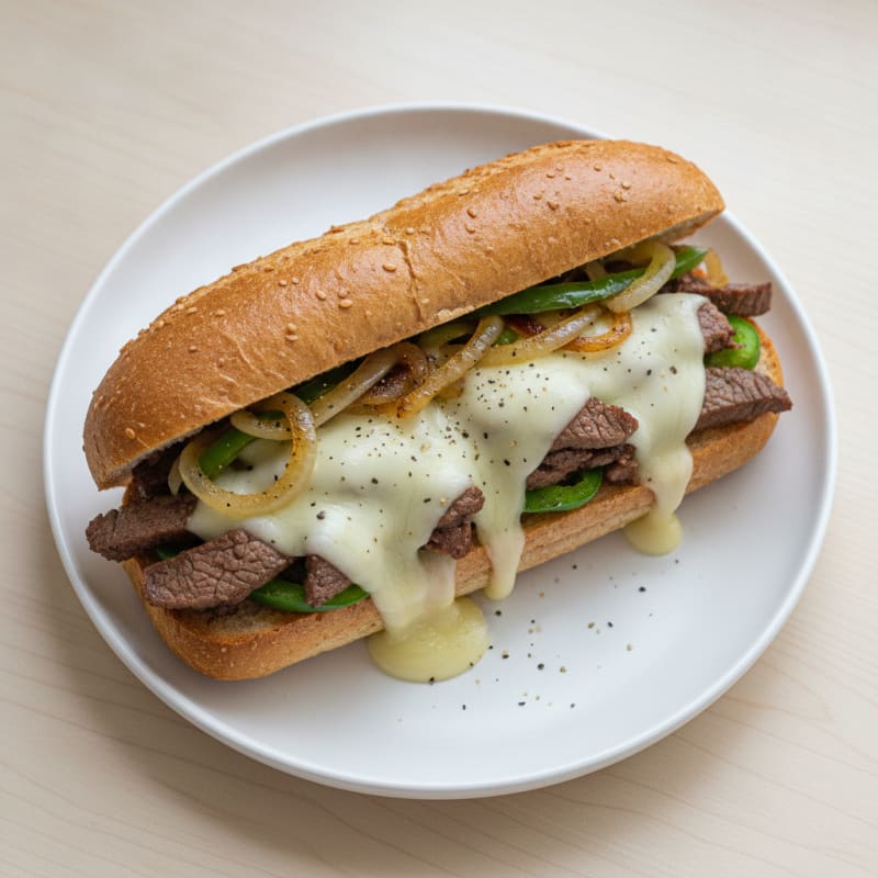 Classic Philly Cheesesteak Sandwich