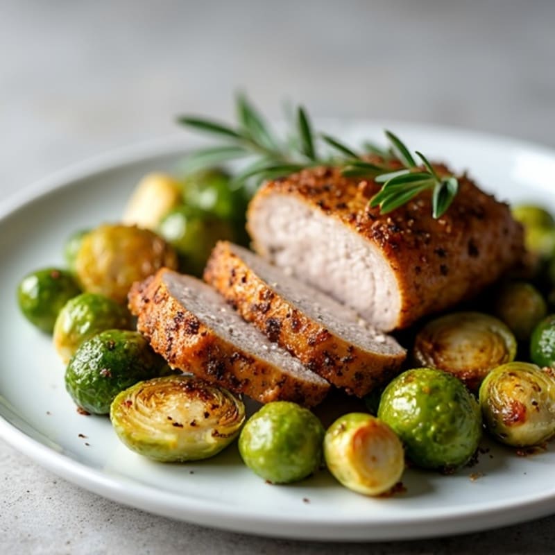 Herb-Roasted Pork Tenderloin with Crispy Brussels Sprouts