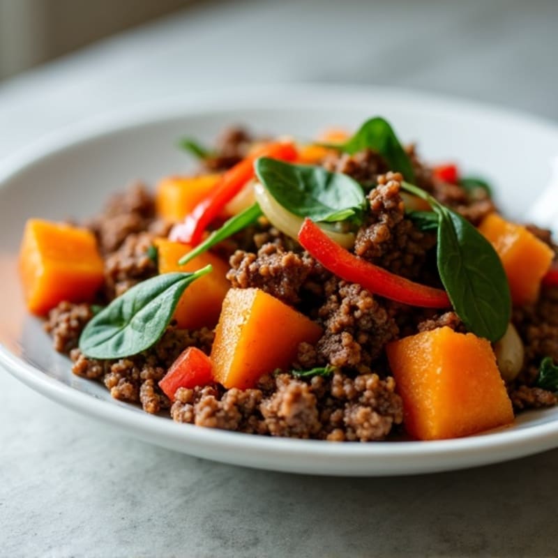 Ground Beef and Sweet Potato Hash