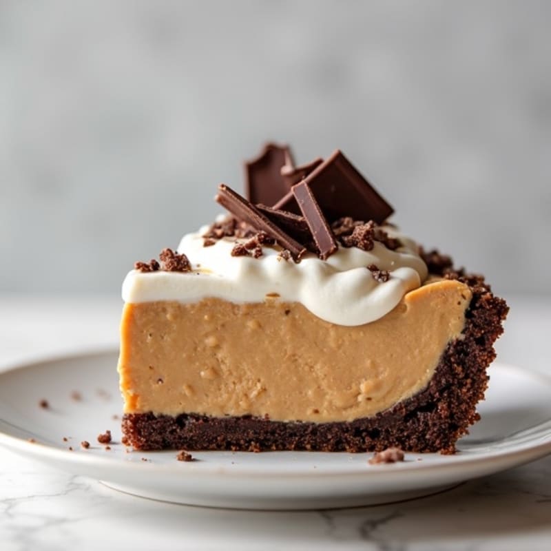 No-Bake Creamy Peanut Butter Chocolate Pie
