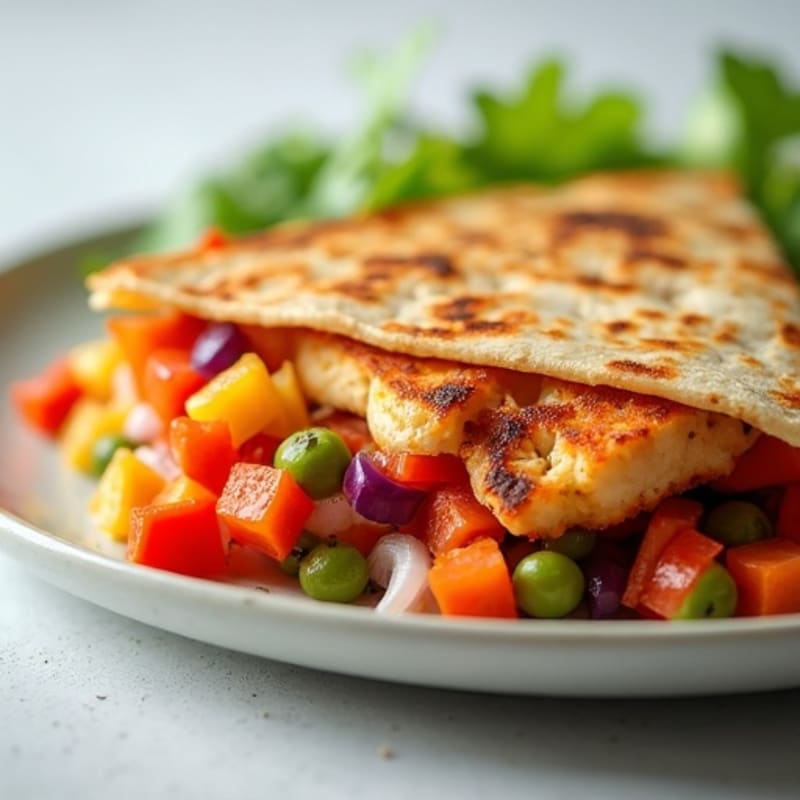 Lean Crispy Chicken & Veggie Whole Wheat Quesadilla