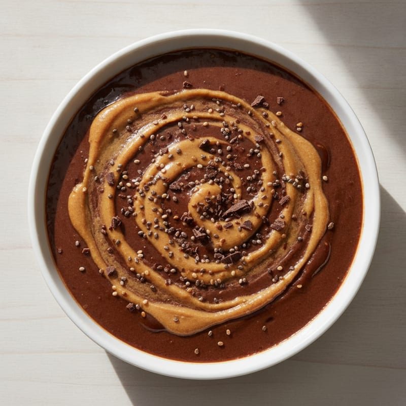 Silky Chocolate Protein Pudding with Peanut Butter Swirl