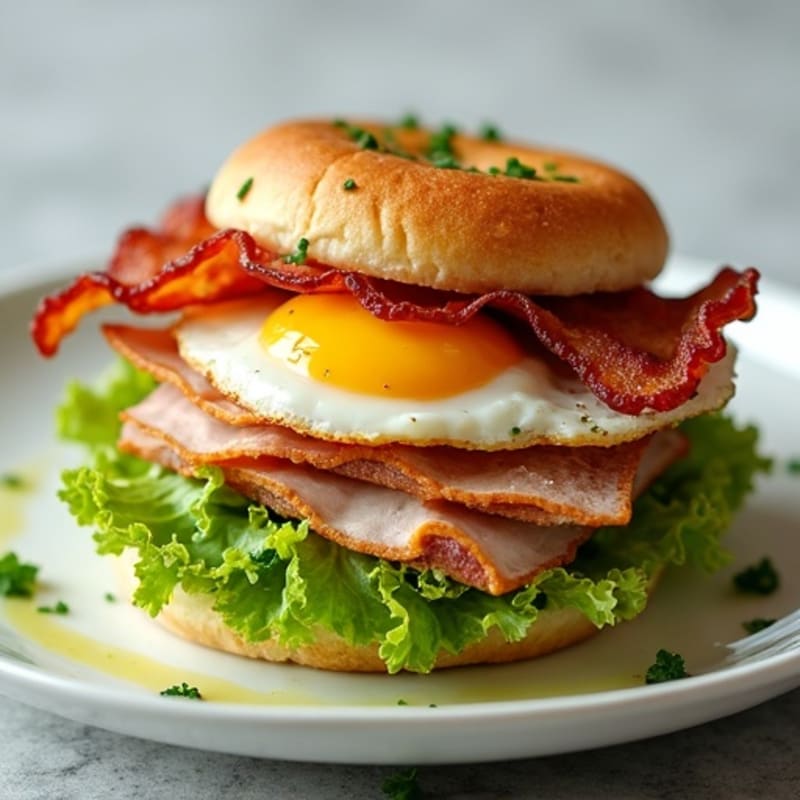Crispy Turkey Bacon Lettuce Stack with Herb Mayo