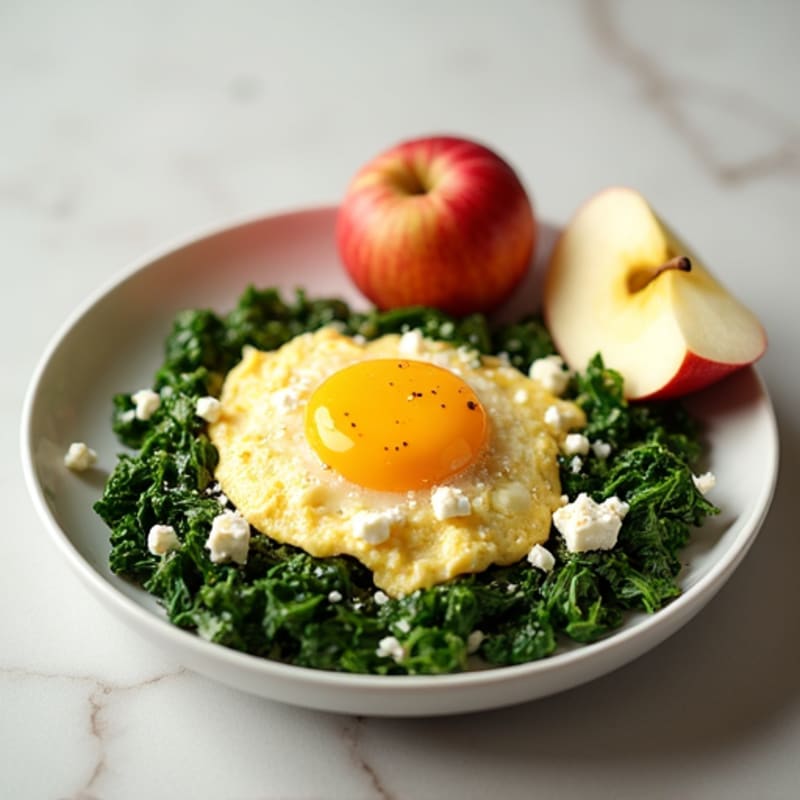 Egg White Scramble with Sautéed Spinach and Feta
