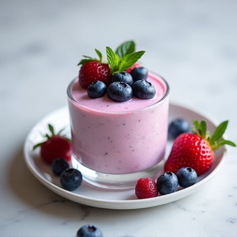 Silky Greek Yogurt Protein Mousse with Berries