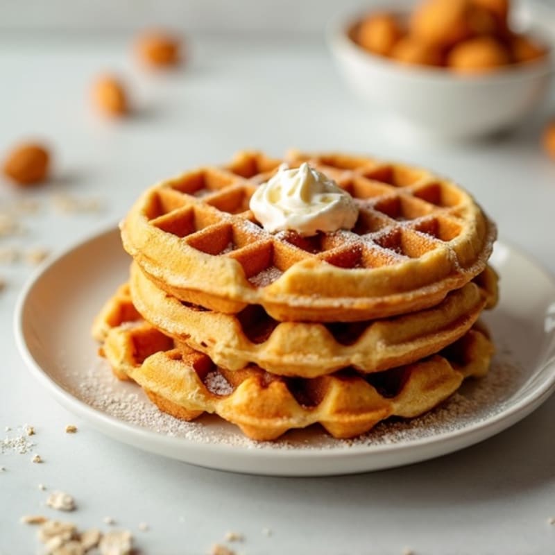 Protein-Packed Golden Oat Waffles