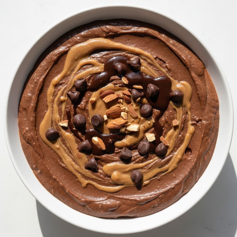 Silky Chocolate Protein Pudding with Almond Butter Swirl