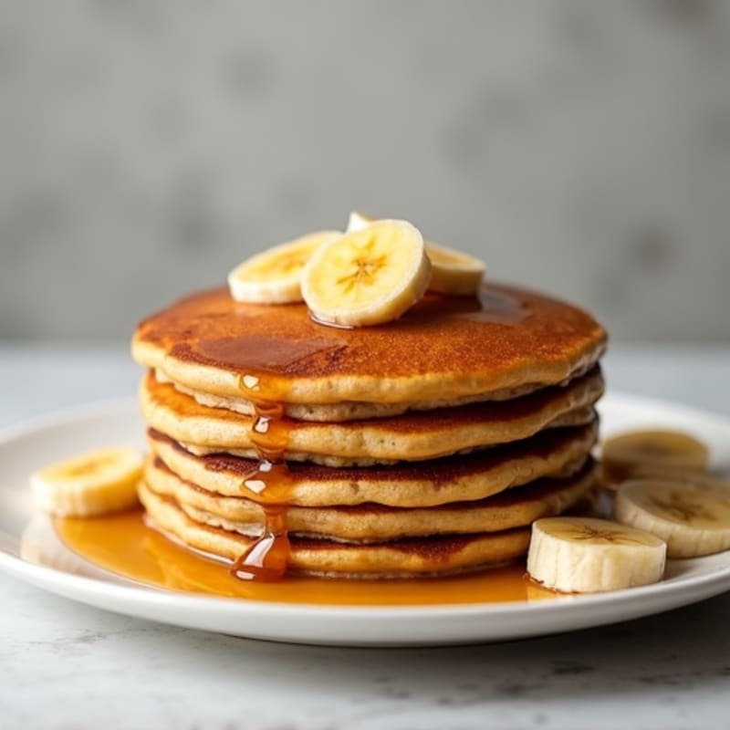 Fluffy Caramelized Banana Protein Pancakes