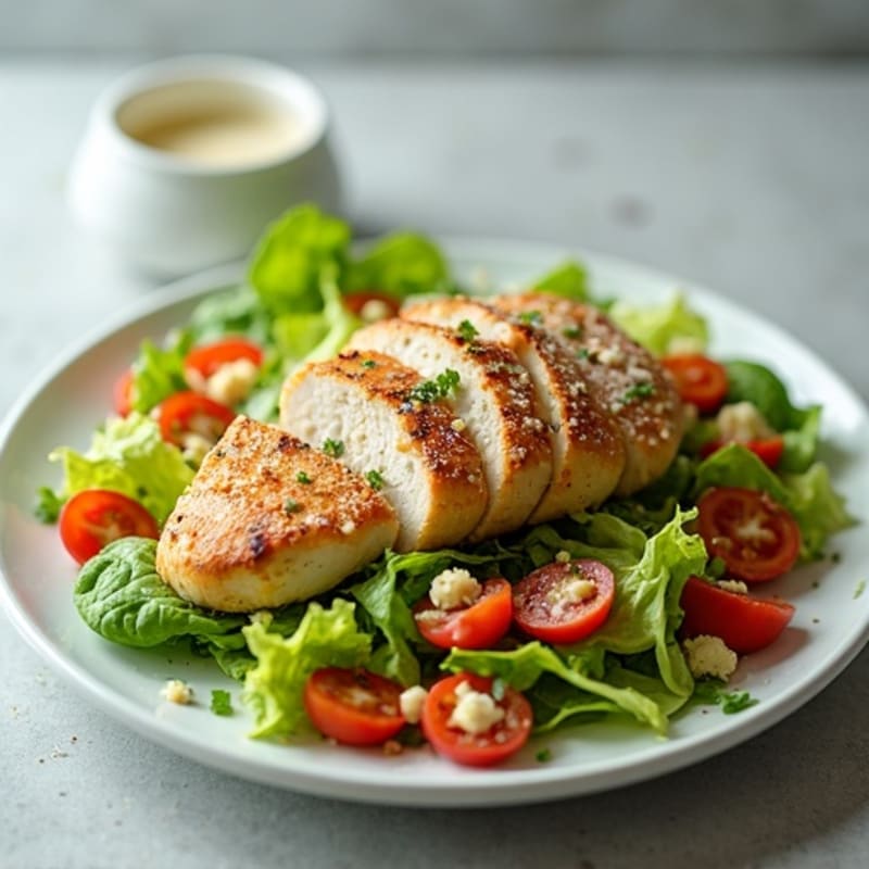Herb-Grilled Chicken Caesar with Crispy Chickpea Croutons