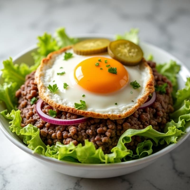 Creamy Lean Ground Beef Big Mac Bowl