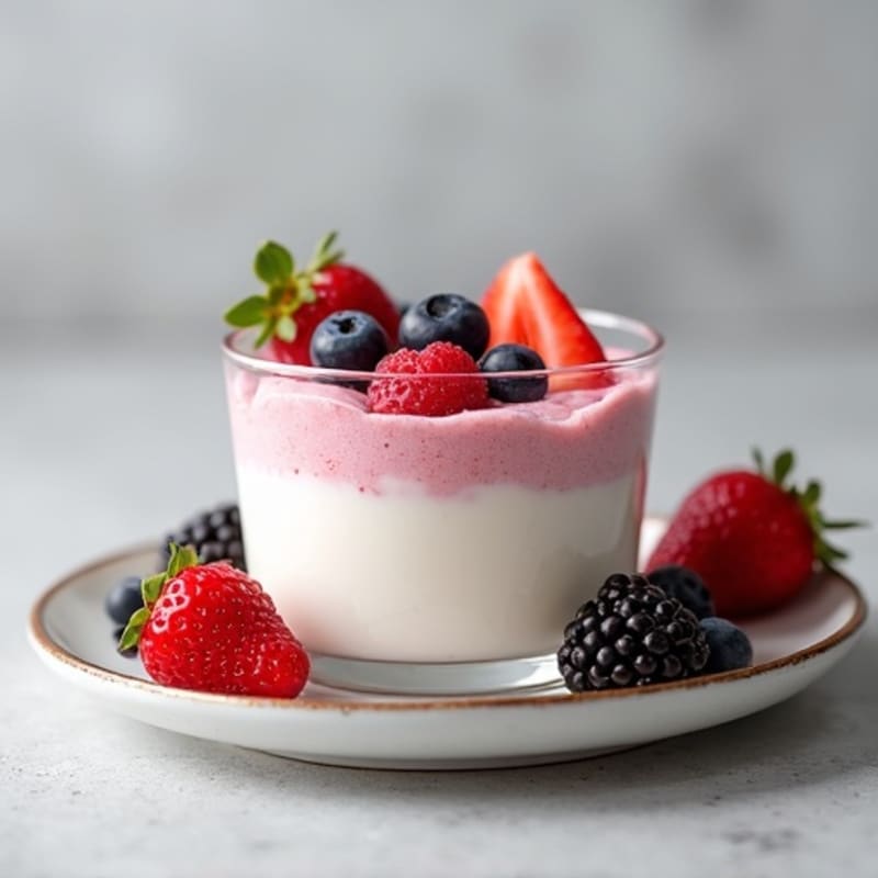 Greek Yogurt Protein Mousse with Mixed Berries