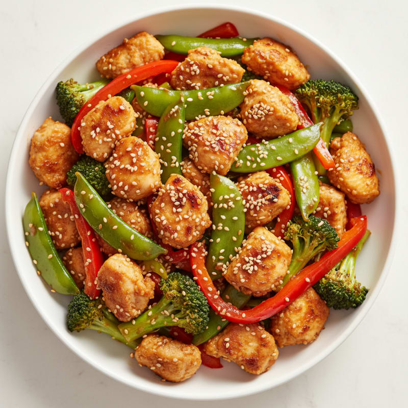 Crispy Sesame-Ginger Chicken Stir-Fry