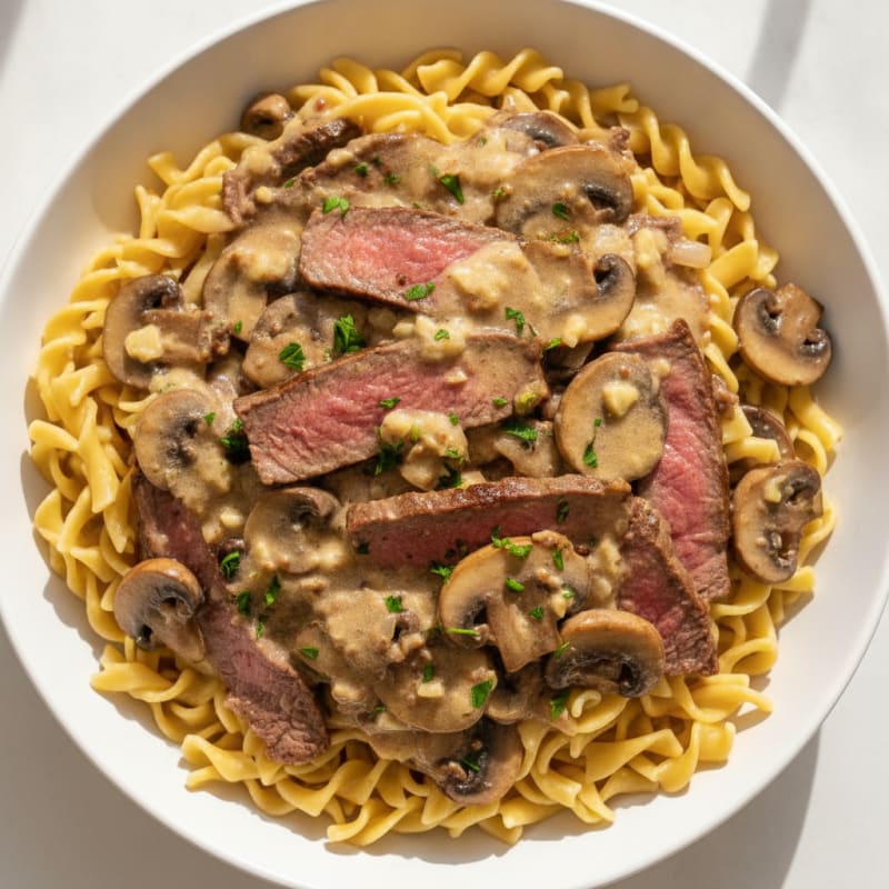 Beef Stroganoff with Egg Noodles