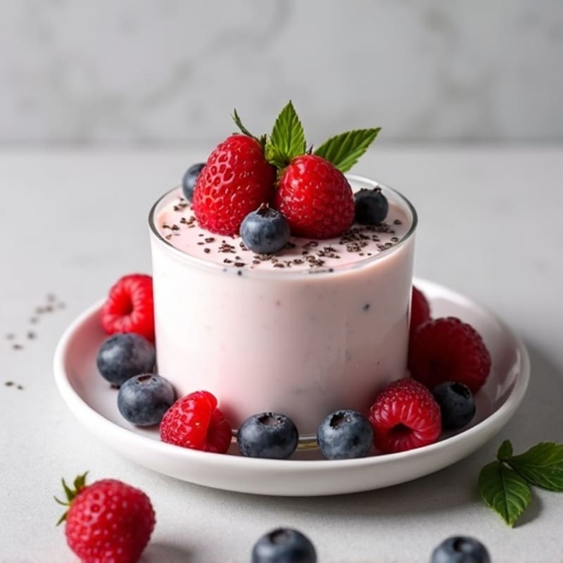 Greek Yogurt Protein Mousse with Mixed Berries