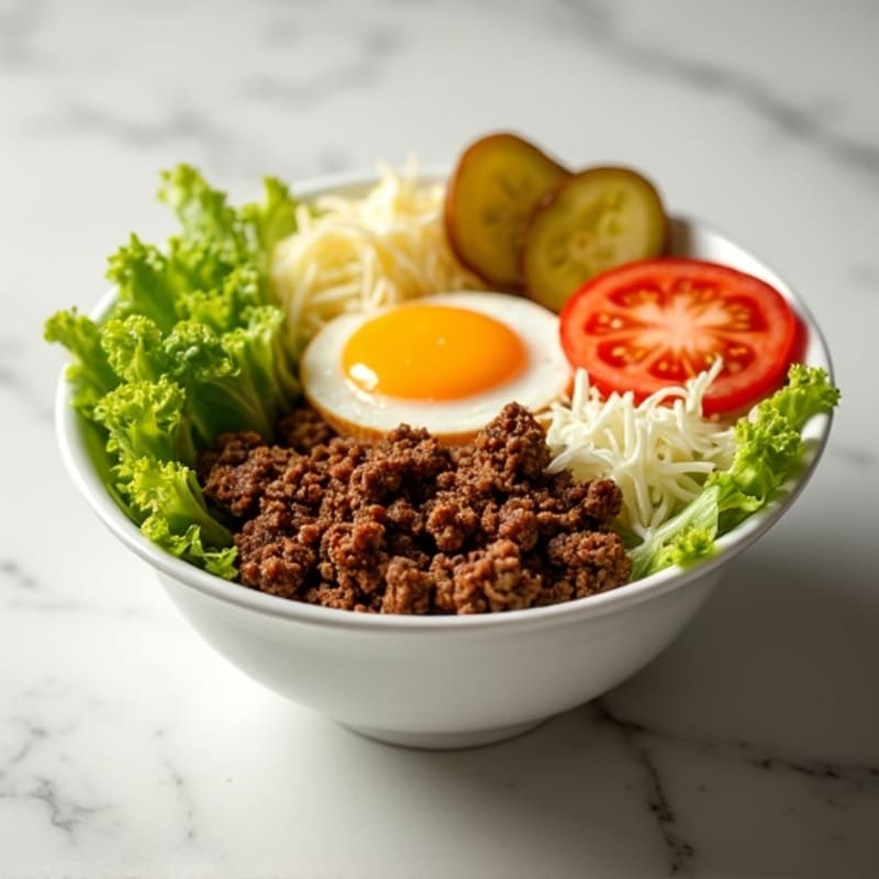 Protein-Packed Lean Ground Beef Big Mac Bowl