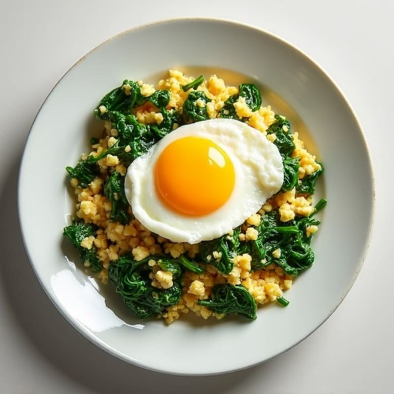 Egg and Spinach Scramble with Cottage Cheese