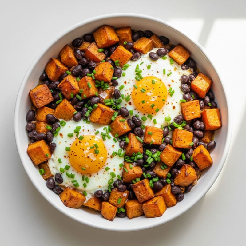 Baked Eggs with Roasted Sweet Potatoes