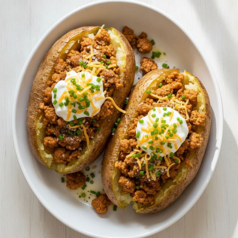Loaded High-Protein Baked Potatoes with Chives