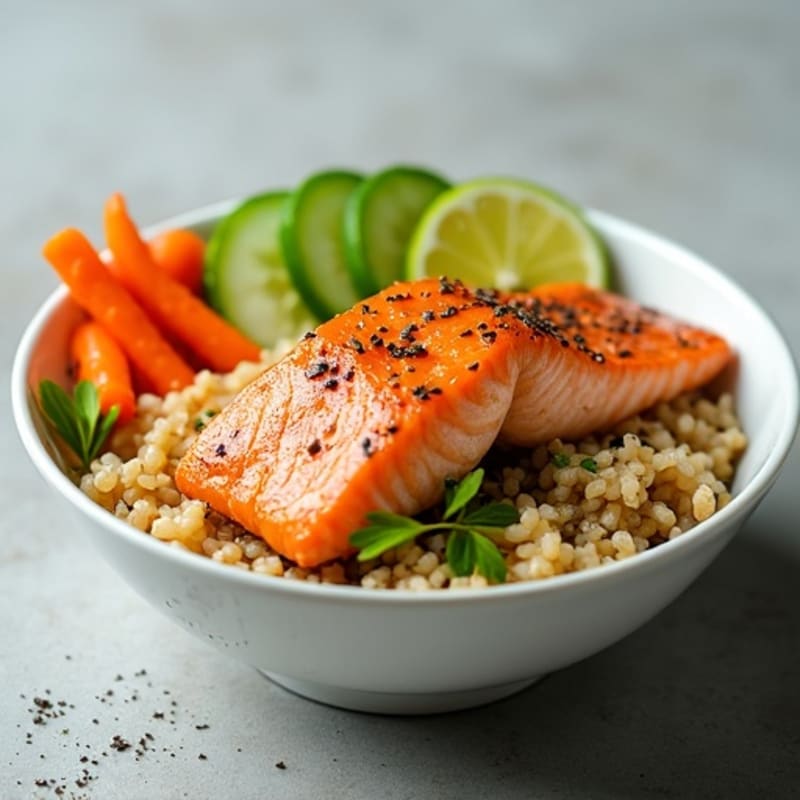 Fresh Salmon and Avocado Rice Bowl