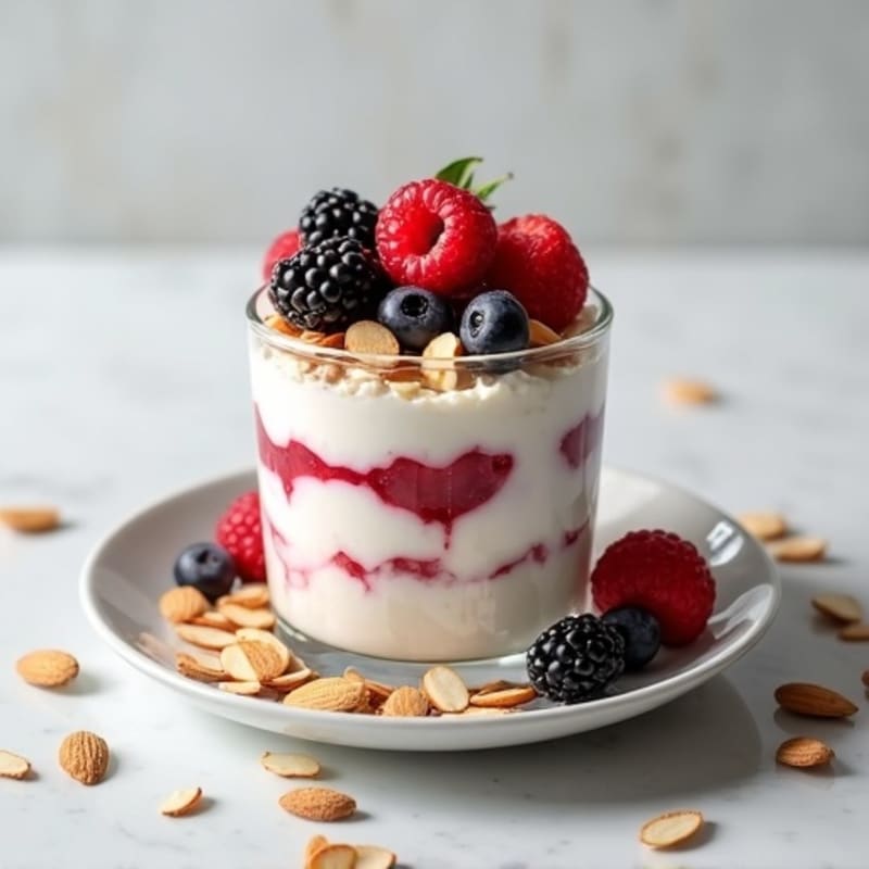 Greek Yogurt Protein Parfait with Mixed Berries
