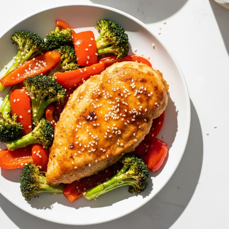 Crispy Teriyaki Chicken with Roasted Vegetables
