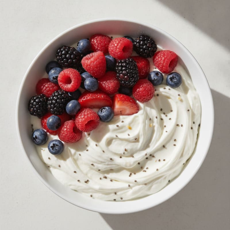 Creamy Protein Yogurt with Chia and Mixed Berries