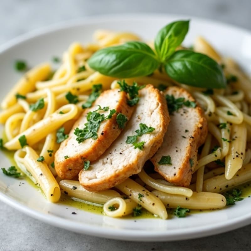 Creamy Pesto Chicken Pasta with Fresh Herbs