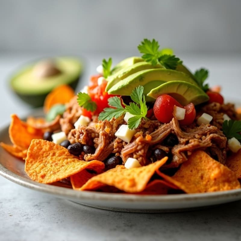 Pulled Pork Loaded Crispy Sweet Potato Nachos