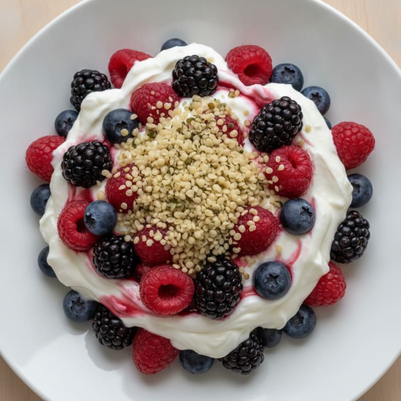 Greek Yogurt Protein Parfait with Mixed Berries