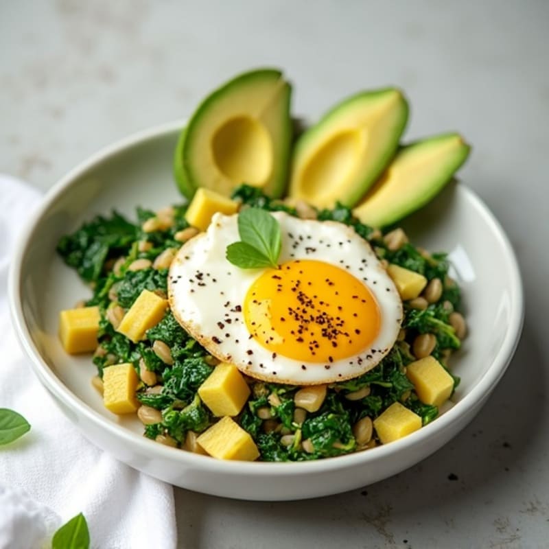Egg White and Spinach Scramble with Cottage Cheese