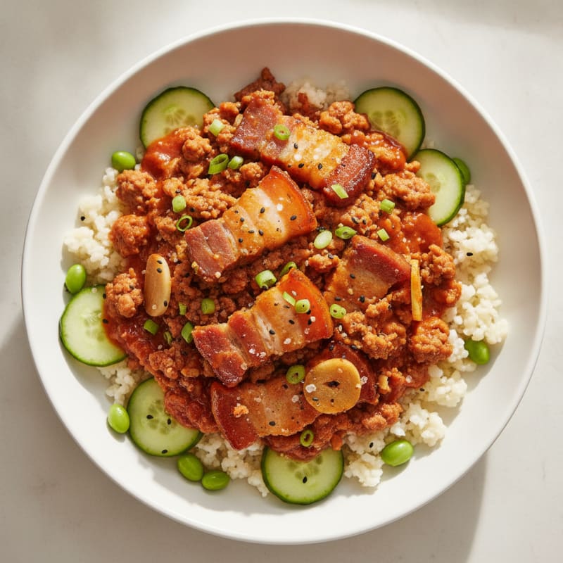 Spicy Gochujang Pork Belly Bowl
