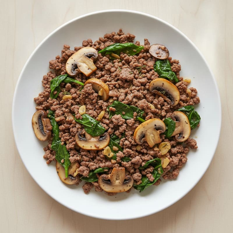Savory Ground Beef and Mushroom Skillet