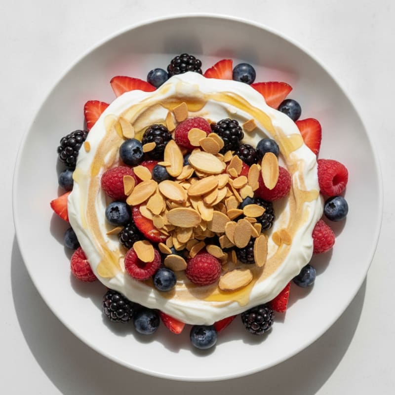 Greek Yogurt Protein Parfait with Mixed Berries