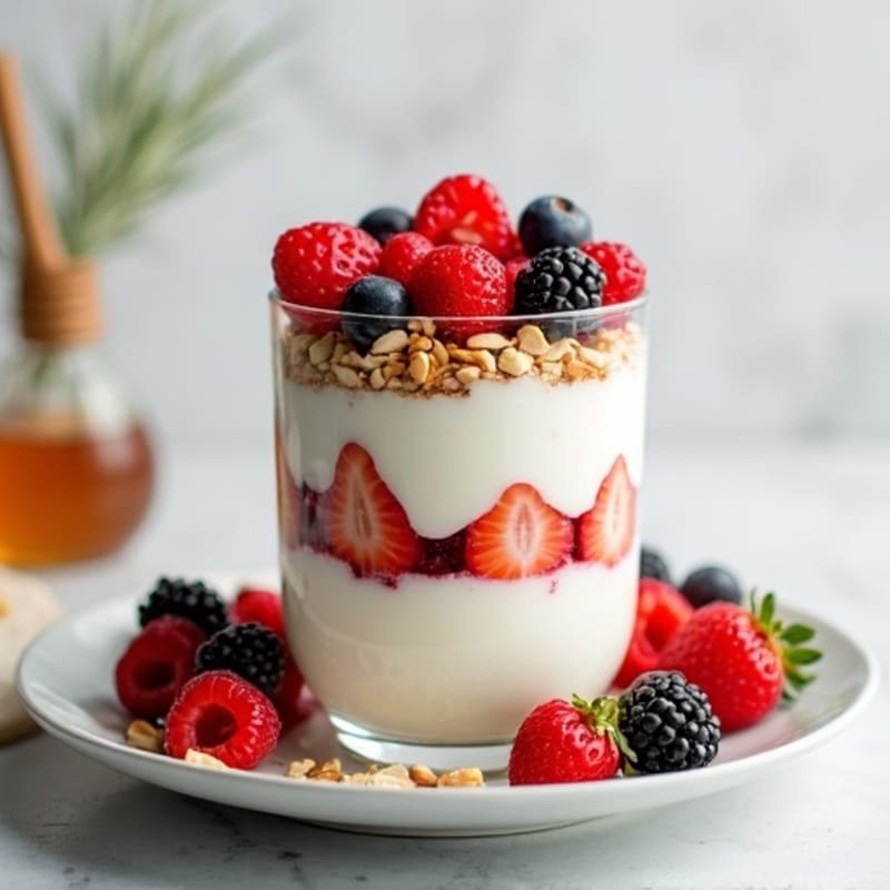 Greek Yogurt Protein Parfait with Berries and Almonds