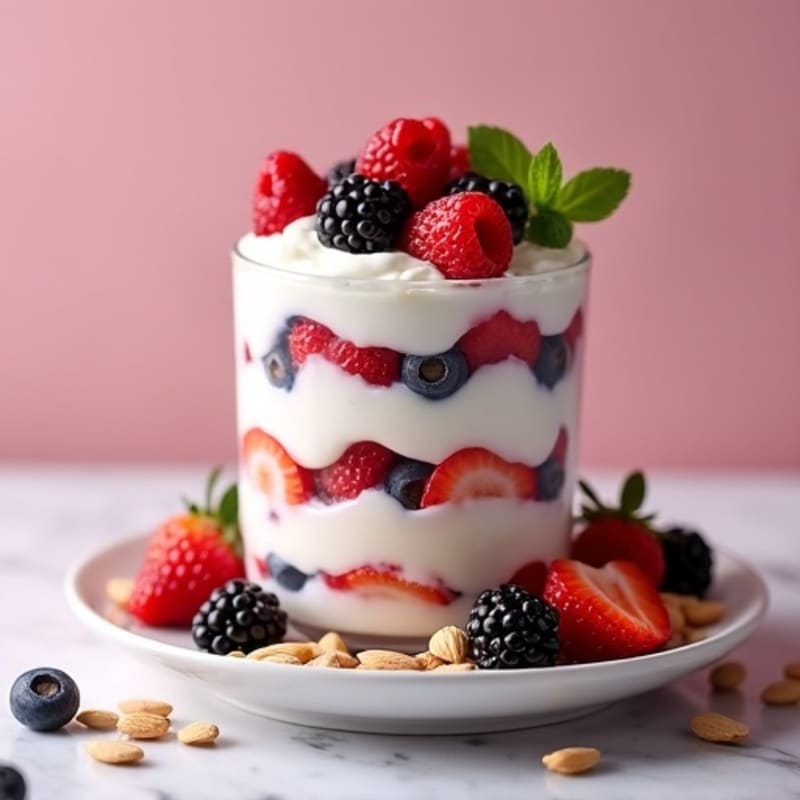 Creamy Greek Yogurt Protein Parfait with Mixed Berries