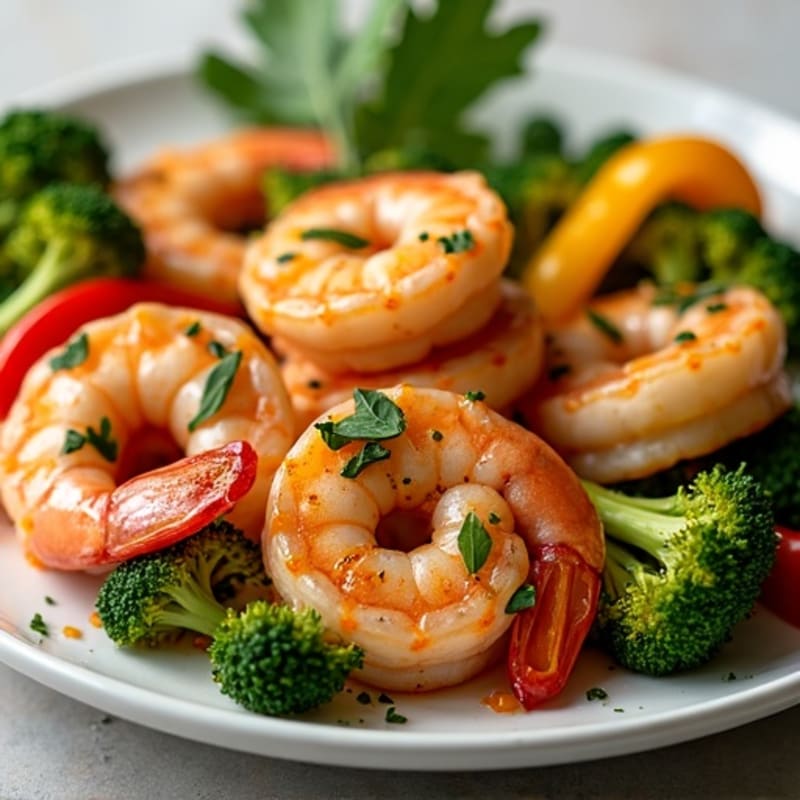 Sheet Pan Lemon Herb Shrimp with Roasted Broccoli and Bell Peppers