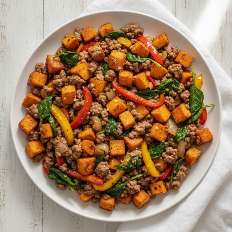 Ground Beef Sweet Potato Skillet