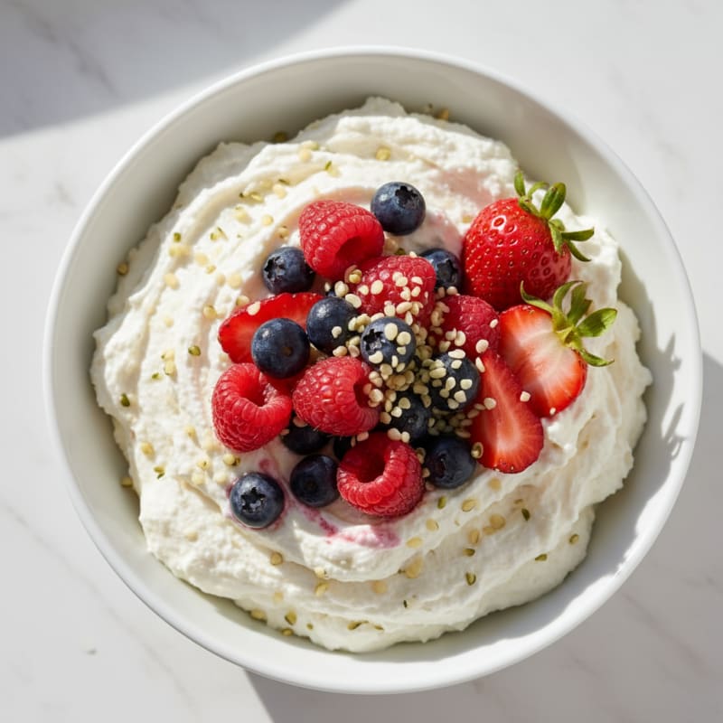 Silky Greek Yogurt Protein Mousse with Mixed Berries